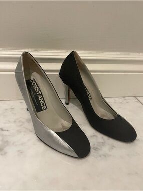 Constance Two-Tone Black and Silver Women's Pumps